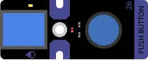 Representation of Push button - Detects the pressure of a finger.